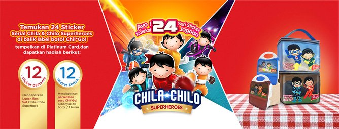Ayo! Koleksi 12 Stiker Chila Chilo Super Hero dari Morinaga Chil*Go!