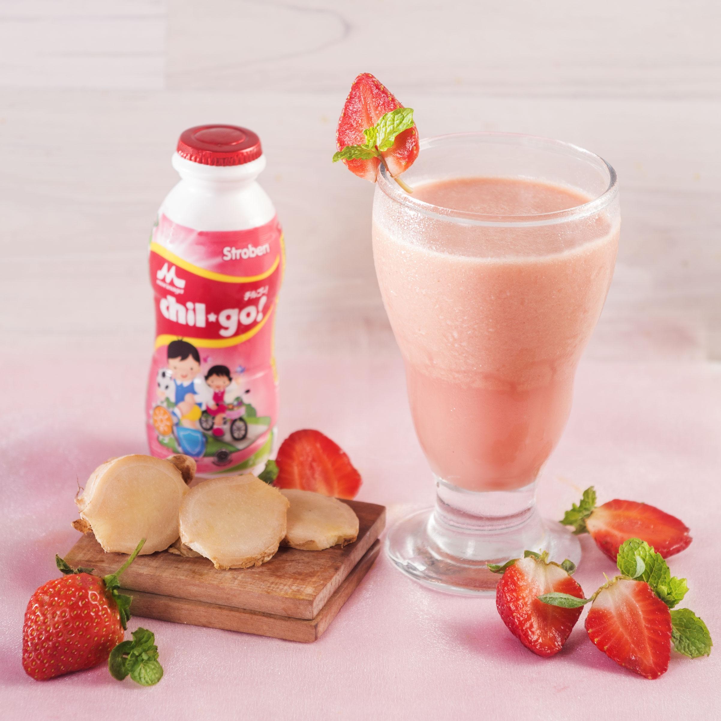 Resep Ginger Strawberry Milk Sehat Dan Menyegarkan 
